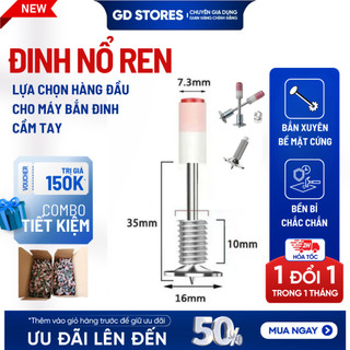   Mới   Bộ 50-100 Đinh Nổ Ren M8 + Ốc Cho Máy Bắn Đinh - Đinh M8 & Đinh Hạt Nổ Chất Lượng  GD Store  