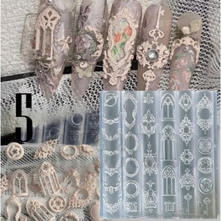  Khuôn Nặn Nail Charm 100 Mẫu Khung Cửa Sổ Gothic   Cổ Phong DREAMER Nặn Hoa Bột Thú Nổi Gel UV Sắc Nét Dụng Cụ Nail 
