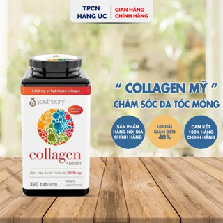 Viên uống Collagen Youtheory Biotin Mỹ - Hỗ trợ chăm sóc da, tóc, móng, ngăn ngừa lão hóa 390 viên
