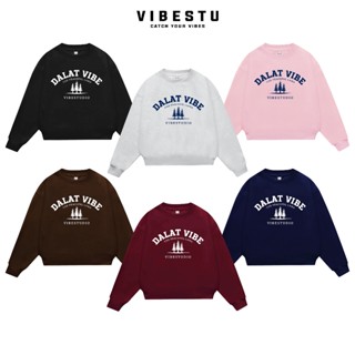  Áo Sweater Nỉ 2 Da  VIBESTU " Đà Lạt  " Boxy Tay Dơi Unisex Nam Nữ 