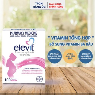   CHÍNH HÃNG  Vitamin Tổng Hợp cho bà Bầu Elevit của Úc bổ sung vitamin cung cấp dinh dưỡng cho mẹ 100 viên 