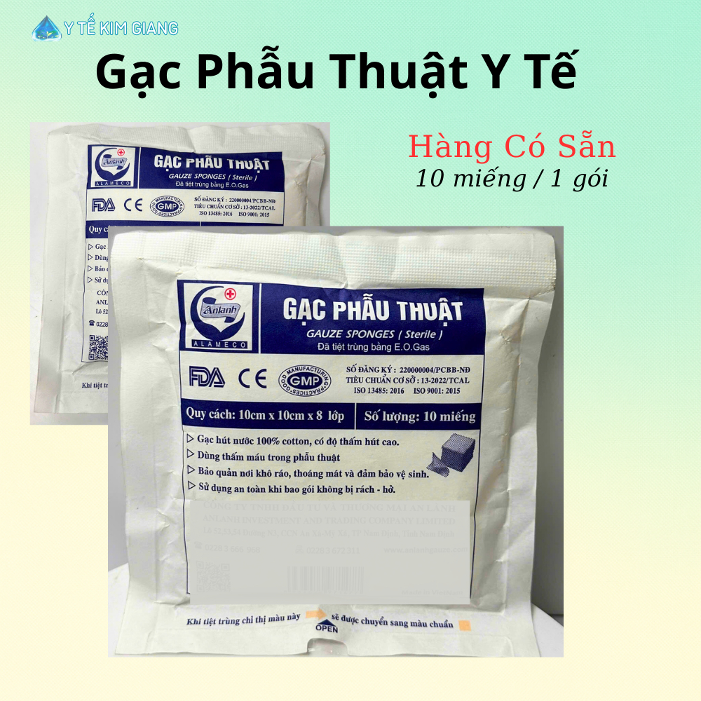 Gạc Y Tế Phẫu Thuật 10x10 8 Lớp 10 Miếng Hàng Mới Giá Tốt Hôm Nay [ƯU ĐÃI LỚN]
