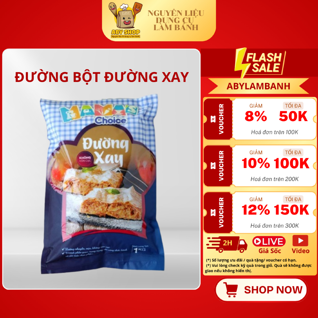 ĐƯỜNG BỘT ĐƯỜNG XAY - 500g Đường bột, đường xay Mama's Choice dùng làm bánh, phủ bánh