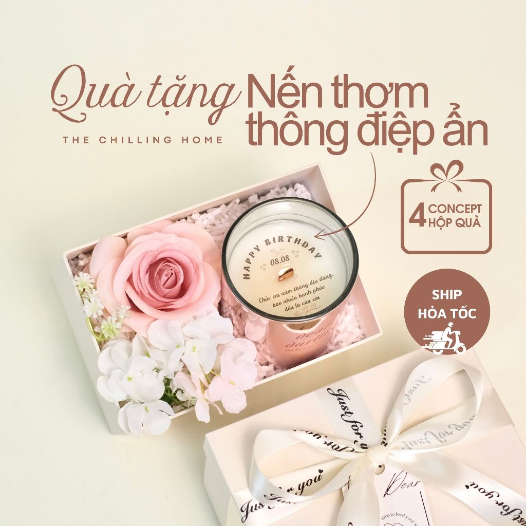 Nến Thơm Thông Điệp Ẩn Theo Yêu Cầu - Quà Tặng Nến Thơm - Nến Thơm Có Chữ - The Chilling Home