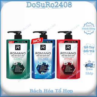 Dầu gội sạch gàu 5in1 Romano hương nước hoa Classic/ Force/ Attitude 650g