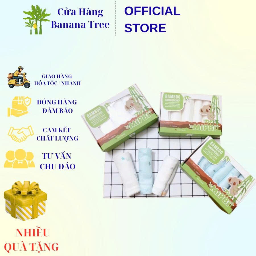 Khăn sữa MIPBI 100% sợi tre siêu mềm (hộp 6 cái )