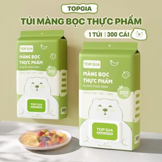   TẶNG MÓC TREO  Bịch 300 Túi Bọc Thực Phẩm Topgia Dạng Rút Treo Tường Toto Có Chun Co Giãn Tiện Lợi 