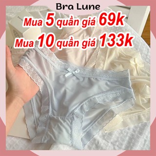 Quần Lót Nữ Ren Lưới Mềm Mại Thoáng Khí  BRALUNE , Quần Chíp Nữ Mỏng Nhẹ 2 Lớp Lót Kháng Khuẩn Mã 160