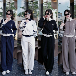  Set bộ nỉ nữ LOẠI 1 Cheeze bộ nỉ ép 2 da QC cao cấp dày dặn dáng thể thao quần suông Freesize<65kg 