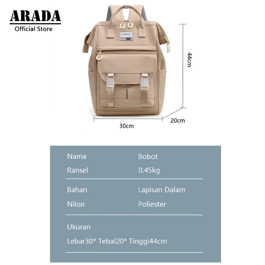 Balo đi học nữ ARADA chống nước dung tích lớn đựng được laptop 15.6 inch dành cho sinh viên đại học | BigBuy360 - bigbuy360.vn