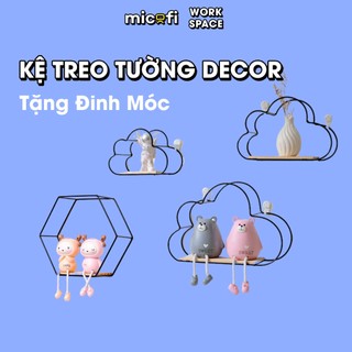   XẢ KHO  Kệ Sắt Treo Tường Micofi Khung Sắt Đựng Đồ Decor Trưng Bày Mô Hình Lục Giác Để Đồ Decor Giá Để Đồ Trang Trí 
