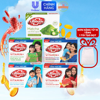 Bánh Xà Phòng Lifebuoy Vitamin+ Bảo Vệ Khỏi 99.9% Vi Khuẩn - 90G (Đơn Từ 1K Tặng Túi Tạo Bọt)