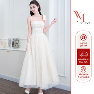  YM Concept Đầm 2 Dây Dáng Xoè Dài Đính Nơ Vai Thiết Kế Tinh Tế Sang Trọng Chuẩn Form D1379 