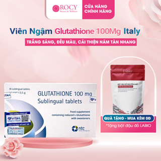 Viên Ngậm Glutathione 100mg ROCY – Làm Sáng Da, Mờ Nám, Ngăn Lão Hóa – Hộp 30 Viên – Tặng Bột Đậu Đỏ LABIO