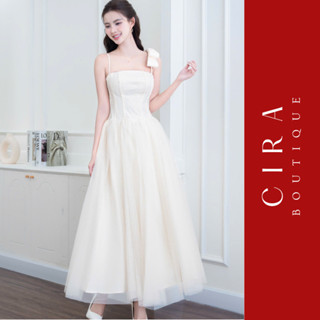  Cira Boutique Đầm 2 Dây Dáng Xoè Dài Đính Nơ Vai Thiết Kế Nhẹ Nhàng Nữ Tính D1379 