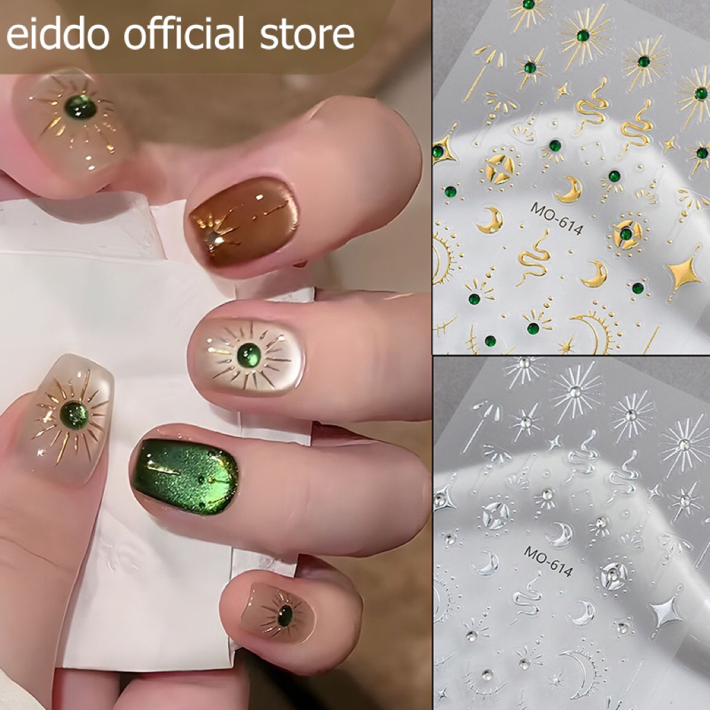 Sticker Bohemia phong cách cổ điển - Miếng dán ánh kim loại và đá - Mang phong cách hoàng đạo Bohemi