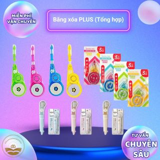 Bút xóa kéo, bút băng xóa chính hãng PLUS xóa sạch, bám tốt, nhiều màu (Tổng hợp)