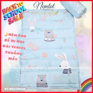 🌙NẰM MÁT🌙 Nệm Cho Bé Đi Học Lyocell Than Hoạt Tính Thoáng Mát, Êm Ái, Nệm Chần Bông _ Nemtot Bedding