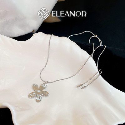 Dây chuyền nữ Eleanor Accessories dây rút hình hoa trơn bóng vòng cổ basic phụ kiện trang sức 10450