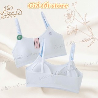 Áo Bra Học Sinh Áo Ló Lá Cho Bé Gái Chất Cotton Tăm Mới Kèm Đệm May Liền Thông Hơi Có May Charm Thỏ Xinh 23011