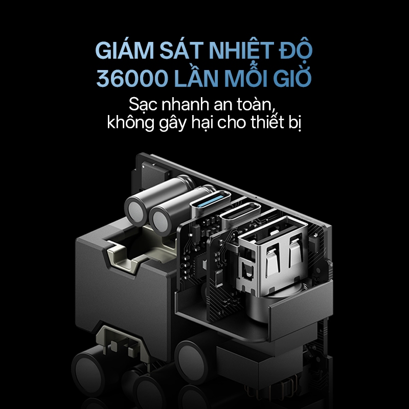Củ Sạc Nhanh CUKTECH GaN 65W 3 Cổng Siêu Nhỏ Gọn Không Nóng Máy Cho iP 17/16/15/MacBook/Laptop/Xiaomi 17/Samsung S26 | BigBuy360 - bigbuy360.vn