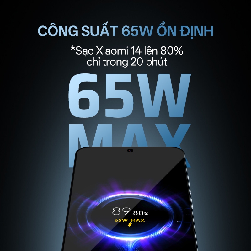 Củ Sạc Nhanh CUKTECH GaN 65W 3 Cổng Siêu Nhỏ Gọn Không Nóng Máy Cho iP 17/16/15/MacBook/Laptop/Xiaomi 17/Samsung S26 | BigBuy360 - bigbuy360.vn