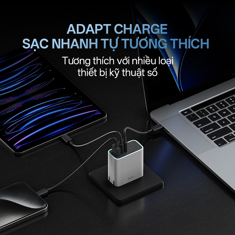 Củ Sạc Nhanh CUKTECH GaN 65W 3 Cổng Siêu Nhỏ Gọn Không Nóng Máy Cho iP 17/16/15/MacBook/Laptop/Xiaomi 17/Samsung S26 | BigBuy360 - bigbuy360.vn