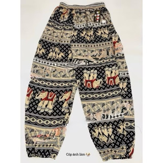 (size 6XL/80-100kg) quần lanh dài thổ cẩm siêu to ống suông-bo có túi