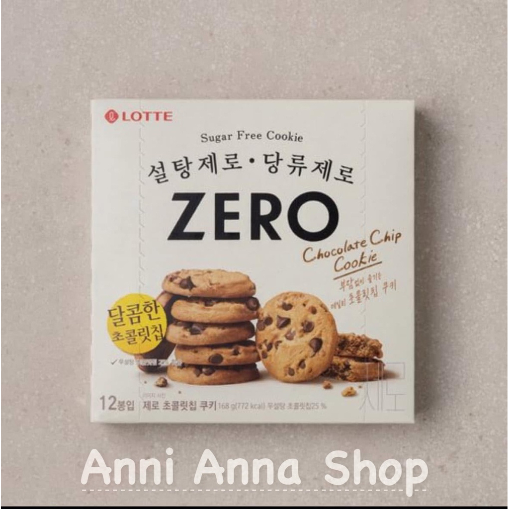 Bánh Socola Ăn Kiêng Không Đường Chocolate Chip Cookie Lotte Zero Hàn Quốc