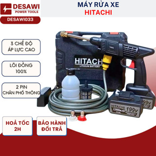 HÀNG RẺ! Máy Rửa Xe Hitachi 199V - Máy Xịt Rửa Sân Vườn, Máy Xịt Rửa Cao Ap Có Tạo Bọt Tuyết Tặng Kèm Bình Tạo Bọt