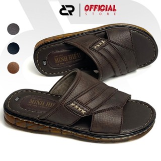 Dép Da Nam DIRANO_D1036,Dép Quai Bản Cao Cấp,Dép Da Trung Niên Khâu Chỉ 2 Lớp Chắc Chắn Bảo Hảnh 6 Tháng