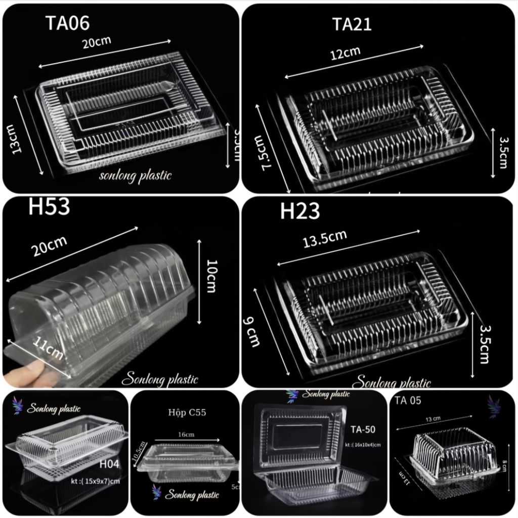 100 hộp nhựa H04 C55 TA50 TA21 H53 TA06 H23 TA05 đựng thực phẩm đa năng
