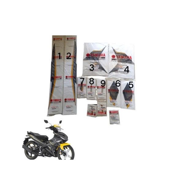 Tem Mxking 150 đời 2017 màu vàng đen, Up Exciter 150 ( đen bóng + đen nhám )
