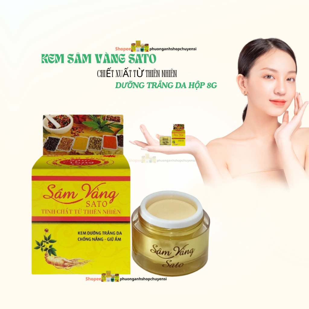 Kem sâm vàng trắng da sato tinh chất từ thiên nhiên 8g