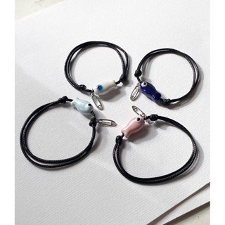  Vòng tay cá mắt quỷ charm safety pin  sẵn  