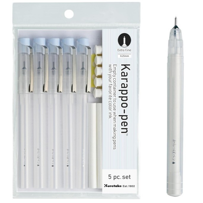 Kuretake Pen Container Empty Pen Millimeter Refill Set of 5