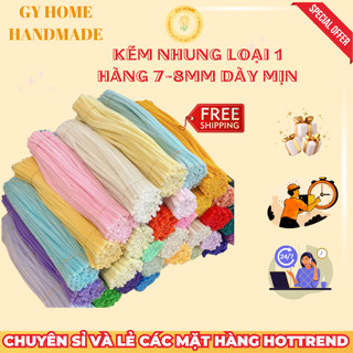 Kẽm Nhung Loại 1 Màu Pastel, Macaron Chuẩn Dày Mịn Làm Hoa Kẽm Nhung, Đồ Handmade GYHOME