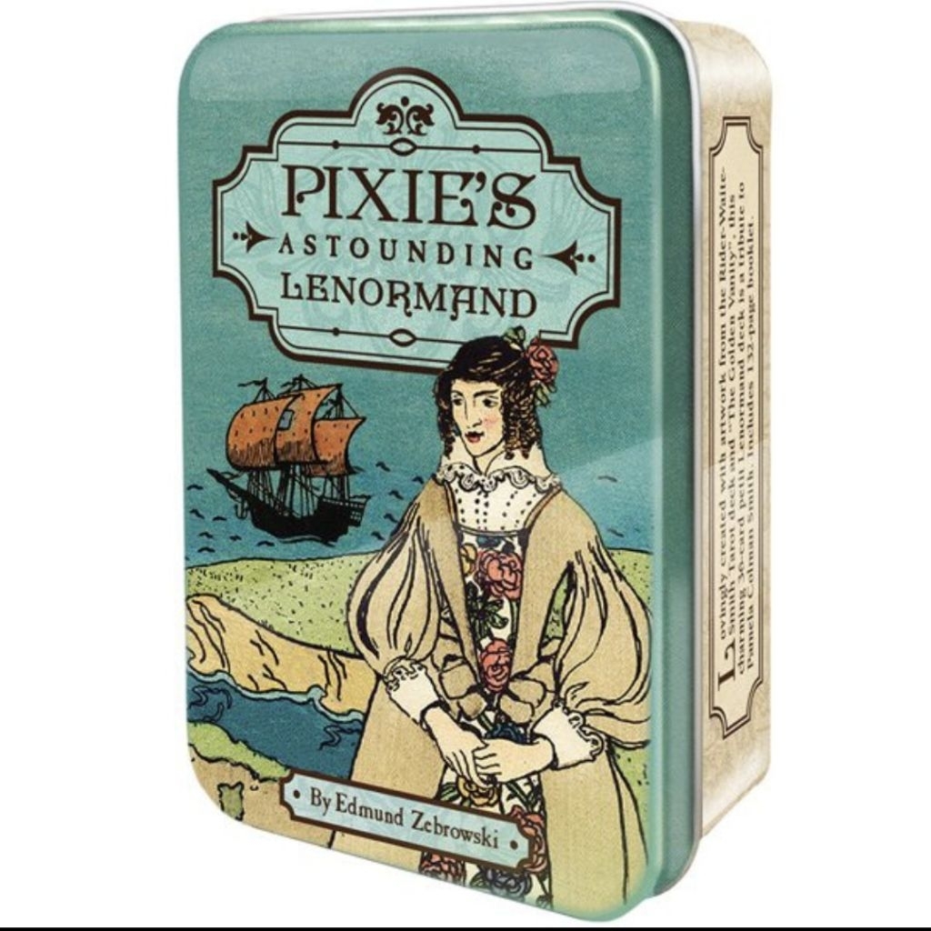PIXIE’S ASTOUNDING LENORMAND – Bộ bài Lenormand tri ân Pamela Colman Smith, hộp thiếc dễ thương – AP
