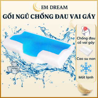 Gối Ngủ Chống Đau Vai Gáy Cao Su Non EmDream Gối Công Thái Học Cao Cấp Hỗ Trợ Định Hình Cổ Vai Gáy Êm Cho Giấc Ngủ Ngon