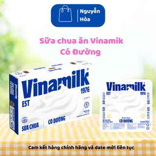  Thùng Sữa Chua Ăn Vinamilk Có Đường Truyền Thống Lốc 4 Hộp x 100g Hỗ Trợ Tiêu Hóa Nguyễn Hòa 