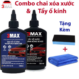  Quá Hời Combo Chai Xi Xóa Xước Và Kem Tẩy Ố Kính 3Max - Tặng Khăn Lau Và Mút Chuyên Dụng - Xóa xước Tẩy Ố đánh bóng Ôtô 