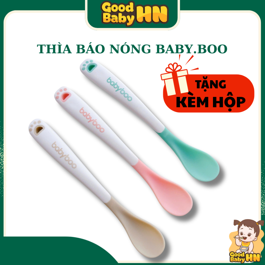 Thìa Báo Nóng Babyboo Kèm Hộp Cho Bé Yêu (A32)