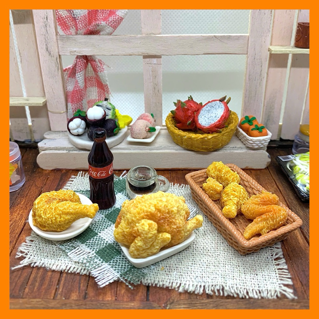 •💖 Mô Hình Gà Rán 🍗 | Set Gà Rán, Gà Nguyên Con Và Cánh Gà Mini Cho Nhà Búp Bê Và Tiểu Cảnh 💖•