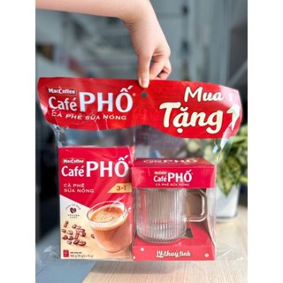   COMBO 3  HỘP CÀ PHÊ PHỐ SỮA NÓNG TẶNG 3 LY THUỶ TINH CÀ PHÊ PHỐ 