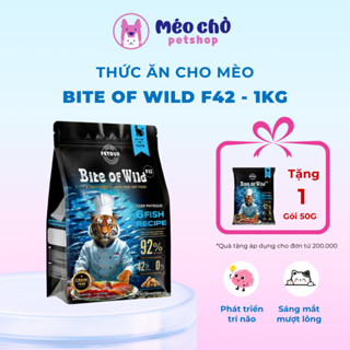 Hạt cho mèo Bite of Wild F42 gói 1KG công thức 6 loại cá biển, không chứa ngũ cốc, lợi khuẩn kép