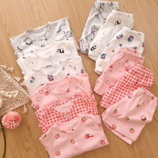 Bộ cộc cài nút sơ sinh chất thun cottom Bunnybaby cho bé 3-10kg