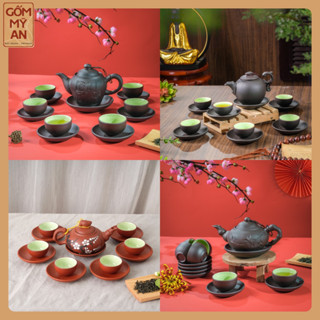 Bộ ấm chén uống trà Gốm sứ Bát Tràng tử sa cao cấp an toàn khi sử dụng - Bộ ấm chén Bát Tràng 
