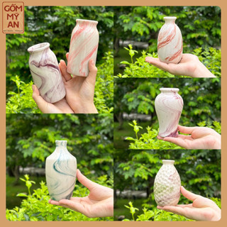  Lọ hoa Mini Gốm sứ Bát Tràng men vân đá - Bình Hoa mini decor để bàn - Gốm Mỹ An Bát Tràng 