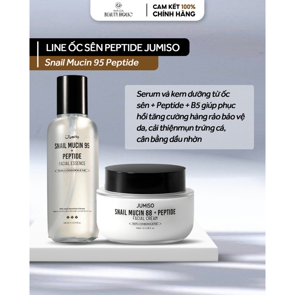 Tinh chất & kem dưỡng ốc sên peptide phục hồi da JUMISO SNAIL MUCIN 95 PEPTIDE FACIAL ESSENCE
