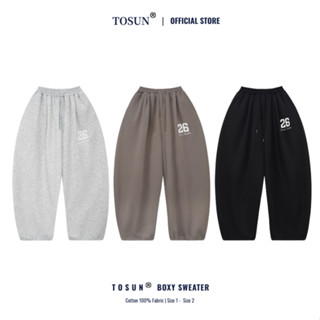 Quần Nỉ Ống Rộng TOSUN Chất Nỉ 2 Da Form Thụng Unisex Basic Thêu Số 26 Q14